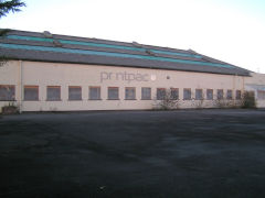 
Printpac factory on line to Llandowlais brickworks, Oakfield, December 2008
