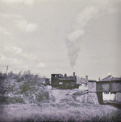 
'Whitehead' about to cross the canal at Two Locks, June 1966
