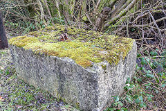 
Concrete block at end of line, February 2015