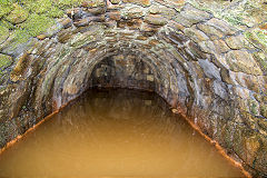 
Cwm Lickey middle pond overflow outlet, February 2015