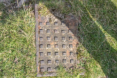 
'Glyn Eng. Works Pontypool' drain cover near lower reservoir, August 2017