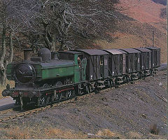 
'7754' in Cwm Nant Ddu with the Paddy Train, Talywain Railway, c1969, © Photo courtesy of unknown photgrapher'