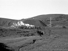 
'Islwyn' or 'Illtyd'' at the colliery ruins, Talywain Railway, 1960s, © Photo courtesy of George Woods