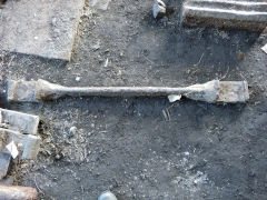 
Blaenavon Ironworks tramroad sill, May 2012