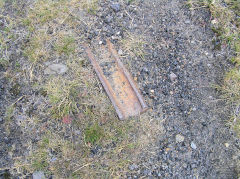 
Rail on route to New Pit, Blaenavon, July 2010