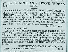 
Danygraig Quarry announcement, 5 November 1897