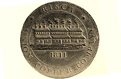 
Union Copper Co 1d token, design 1, © Photo courtesy of Risca Museum