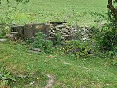 
The foundations of a barn near Gelli-Unig Farm, Pont-y-waun, September 2012