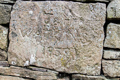 
Inscribed stone at Trostre Pit, Blaina, April 2015