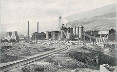 
The old blast furnaces with the Victoria tramway in the top right background, c1900, Ebbw Vale, © Photo courtesy of Geoff Palfrey