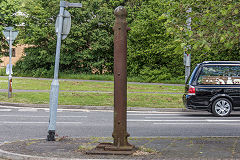 
Cast iron post in Tredegar bus station, June 2019