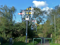 
Penllwyn Lane level crossing signals at ST 1908 8890, Bedwas, October 2012
