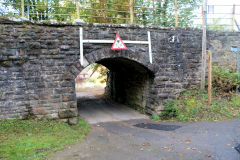 
A 7' 3 high stone-built bridge under the BMR provided the access to Bovil Farm, Sun Vein Level and other properties. No double-decker buses in those days. Duck! Machen, October 2010