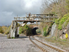 
The quarry sidings and loading point looking East, Machen Quarry, October 2012