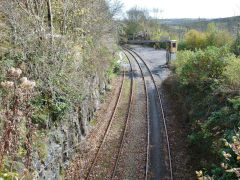 
The quarry sidings and loading point looking East, Machen Quarry, October 2012