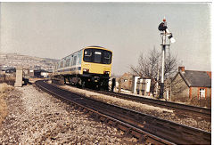 
Aber Halt and Sprinter 150140, Caerphilly, February 1986