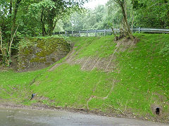 
Blackbrook Quarry, site of bridge to Ffwrnes Blwm, Caerphilly, June 2012