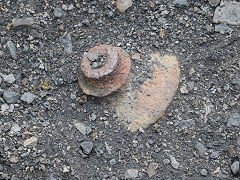 
An odd wheel, possibly a guide roller, on the Ogilvie tips, June 2021