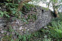 
Retaining wall for the Rhymney Limestone Railway, Nant Llesg, Rhymney, August 2017