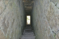 
Clydach Limeworks, looking up the stairway between the double kilns, August 2010