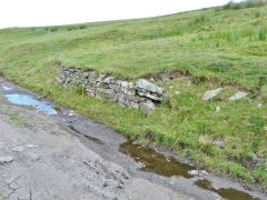 
A stone retaining wall on Blaenavon Stone Road, July 2012
