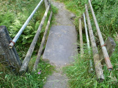 
Iron slab footbridge, Waunllapria, July 2012