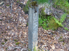 
1/2 mile marker post believed to be of LMS origin, Brynmawr,  May 2013