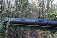 
Pipeline over Brecon and Merthyr Railway, Talybont, November 2018