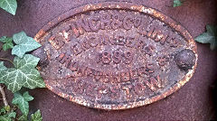 
E Finch & Co, Chepstow, 1899 builders plate on Pye Corner railway bridge, Newport