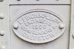 
E Finch & Co, Chepstow, 1906 builders plate on Brockweir bridge, July 2015