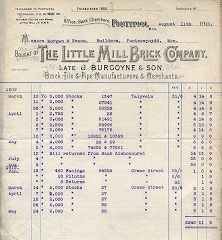 
'The Little Mill Brick Co' invoice of 1910, © Photo courtesy of Clive Davies