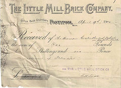 
'The Little Mill Brick Co' receipt of 1904, © Photo courtesy of David Owen