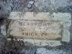 
'Beaufort Brick Co' type 3 with narrow letters, from Beaufort Brickworks, © Photo courtesy of Steve Davies