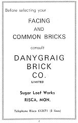 
Danygraig brickworks advert, 1974