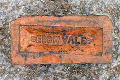 
'Ebbw Vale' with reversed and inverted 'A' and 'V', from Ebbw Vale Brickworks © Photo courtesy of Martyn Fretwell