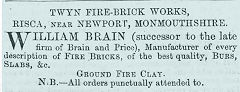 
William Brain Advert, 24 Nov 1855