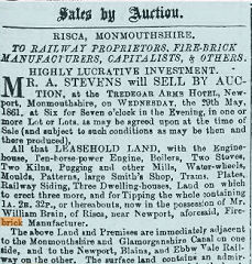 
William Brain Auction Notice, part 1, 25th May 1861
