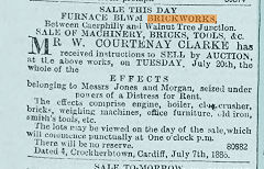 
Sale notice for Furnace Blwm brickworks, 20th July 1886