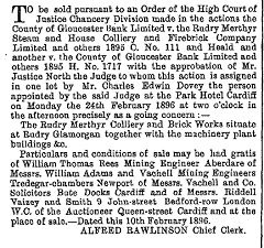 
Sale notice in the London Gazette for 18 February 1896