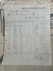 Invoice from Pont-y-clerc Brickworks to R K Penson’s Lime Works in Llandybie, dated 1857, © Photo courtesy of Dylan Rees