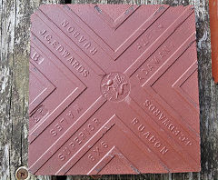 
'6 x 6 Superior JCE Ruabon North Wales Adamantine' tile with different lettering, Ruabon, Denbighshire  © Photo courtesy of Leslie Francis
