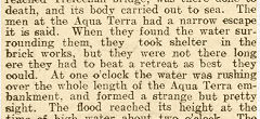 
Aberystwyth brickworks flood report, Welsh Gazette, 20 October 1904