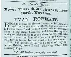 
Dovey Tilery advert, 6 January 1866, © Photo courtesy of National Library of Wales