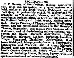 
Welshpool Brickworks liquidation notice, 1882, © Photo courtesy of Denis Ayers and the Scottish Pottery Society
