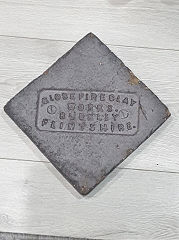 
'The Globe Fire Clay Works Buckley Flintshire' floor tile from Globe Brickworks, Buckley, Flintshire