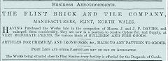 
Flint Brick & Tile Co advert, 11 July 1879, © National Library of Wales