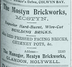 
Mostyn Brickworks advert  on 14th July 1905