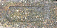
'S V Shotton' from an unknown brickworks, found at Connah's Quay so assumed to be from Flintshire rather than Co Durham, © Photo courtesy of 'Old Bricks'