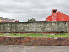 
'Brick and Pipes Ltd' entrance wall, February 2023