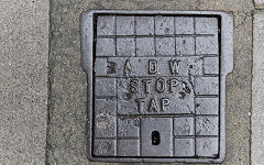 
'ADW Stop Tap' stop tap cover, probably 'Abertillery District Water', found in Newbridge